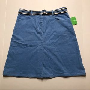 NWT Lilly Pulitzer Corduroy A-Line Skirt Sz 2 SKYE Blue Front & Back Split $130.